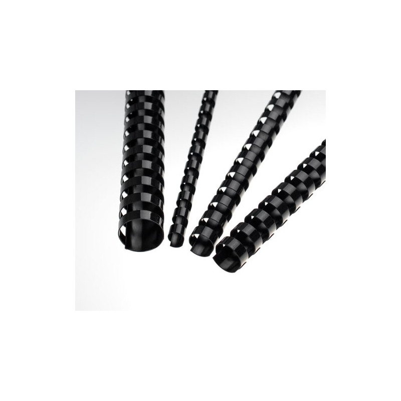 Anneaux plastiques 21 boucles 4.5 mm Noir