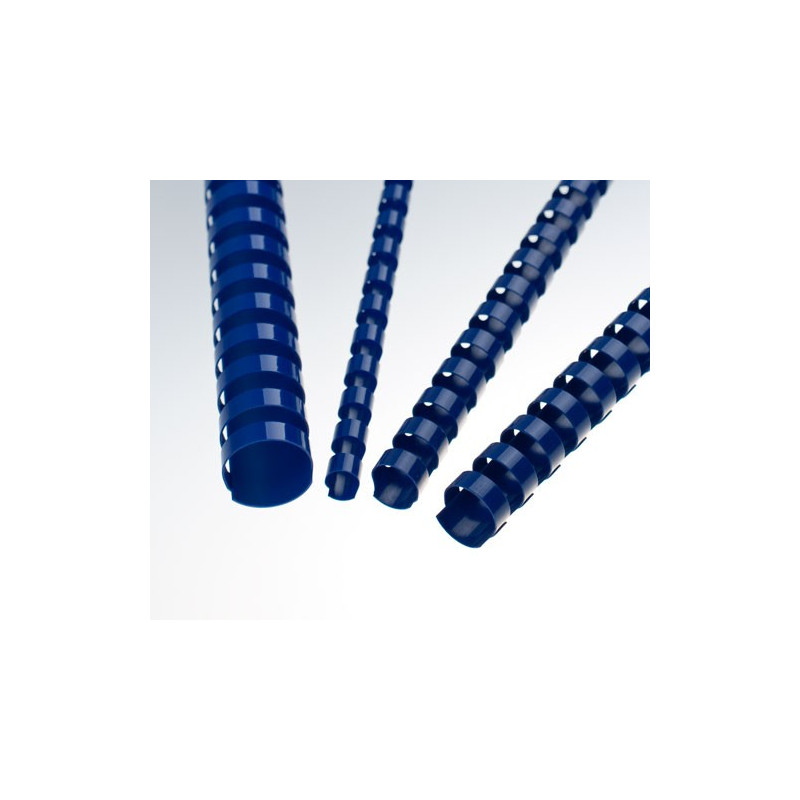 Anneaux plastiques 21 Boucles 22 mm Bleu - boite de 100