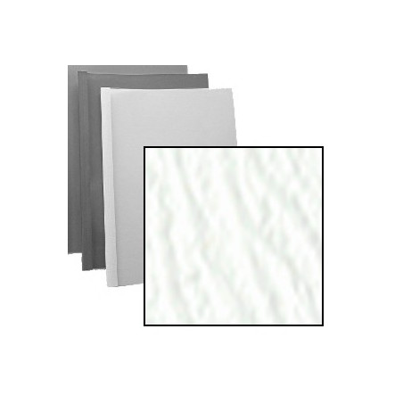 Couverture BLANC - Grain Cuir - Rainée, à la Française
