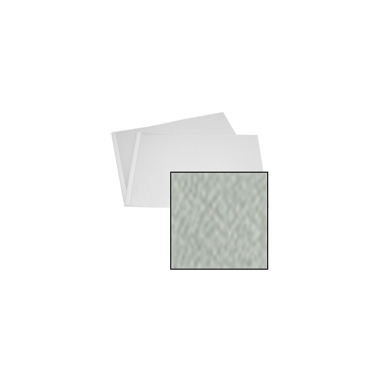 Couverture d'emboitage  GRIS ARGENT  Grain Cuir  Rainée, à la Française