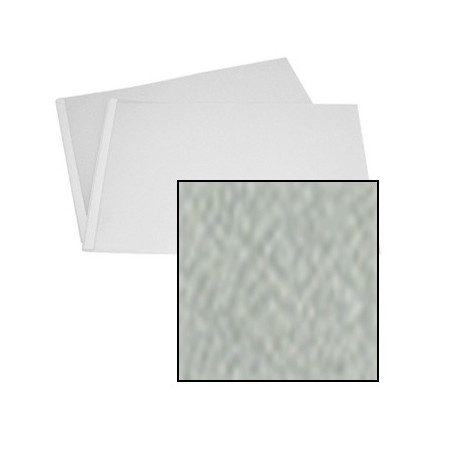 Couverture d'emboitage  GRIS ARGENT  Grain Cuir  Rainée, à la Française