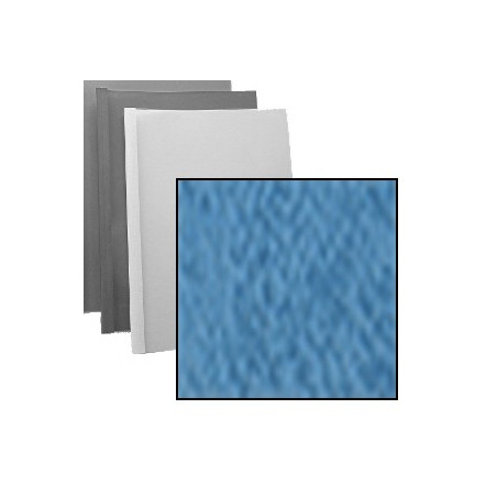 Couverture d'emboitage BLEU HORIZON  Grain Cuir  Rainée, à la Française