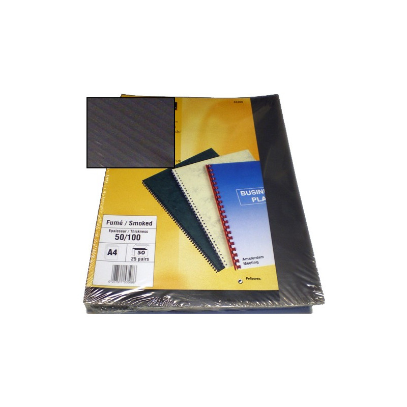 Couvertures PP A4 Fantaisie 50/100 - FUME (x50)