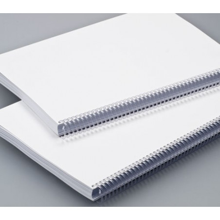 Spirales plastiques hélicoïdales Pas 4:1/ Ø 8mm - TRANSPARENT