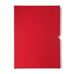 Couverture d'emboitage ROUGE VIF - Grain Cuir - Non rainée, à l'Italienne