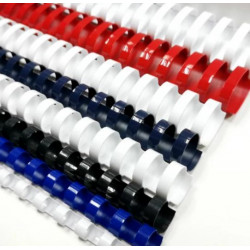 Anneaux plastiques 21 Boucles 8 mm Blanc