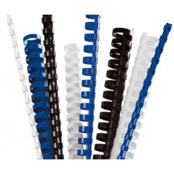 Anneaux plastiques 21 Boucles 8 mm Blanc
