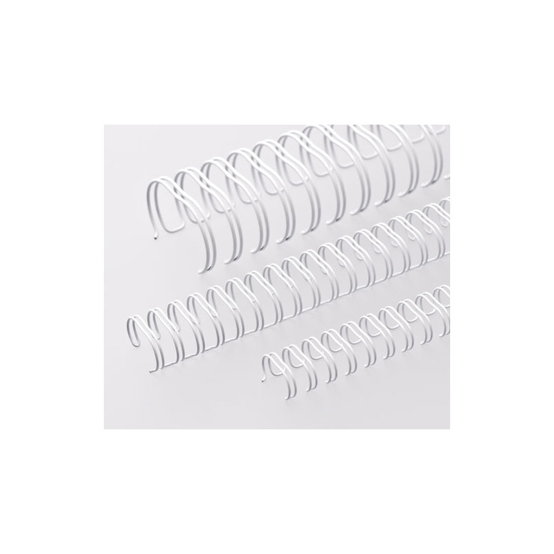Anneaux métalliques Pas 2:1 Ø 38.0mm - BLANC 16 boucles