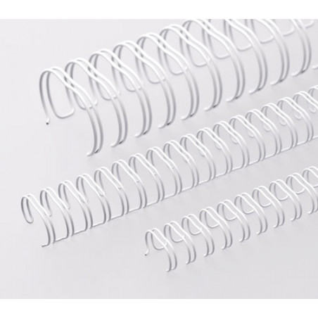 Anneaux métalliques Pas 2:1 Ø 38.0mm - BLANC 16 boucles