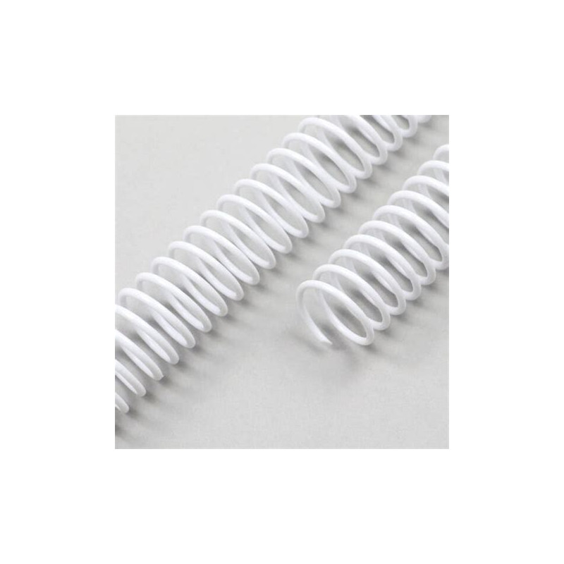 Spirales plastiques hélicoïdales A3 Pas 4:1 Ø 20mm -NOIR - BLANC ou TRANSPARENT