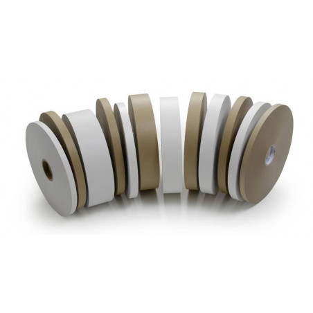 Feuillard - lien de cerclage par bobine papier blanc 30x130  x1  bobines.   Bobine de papier blanc pour cercleuse GETRANDING