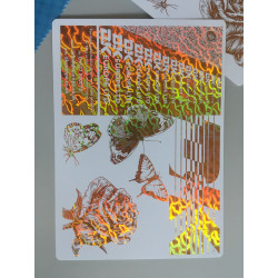 Film spécial système FOIL - Finition 3D "VAGUE" JAUNE LAIZE 445 mm