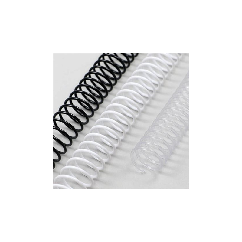 Spirales plastiques hélicoïdales A3 Pas 4:1 / Ø30 mm - NOIR - BLANC ou TRANSPARENT