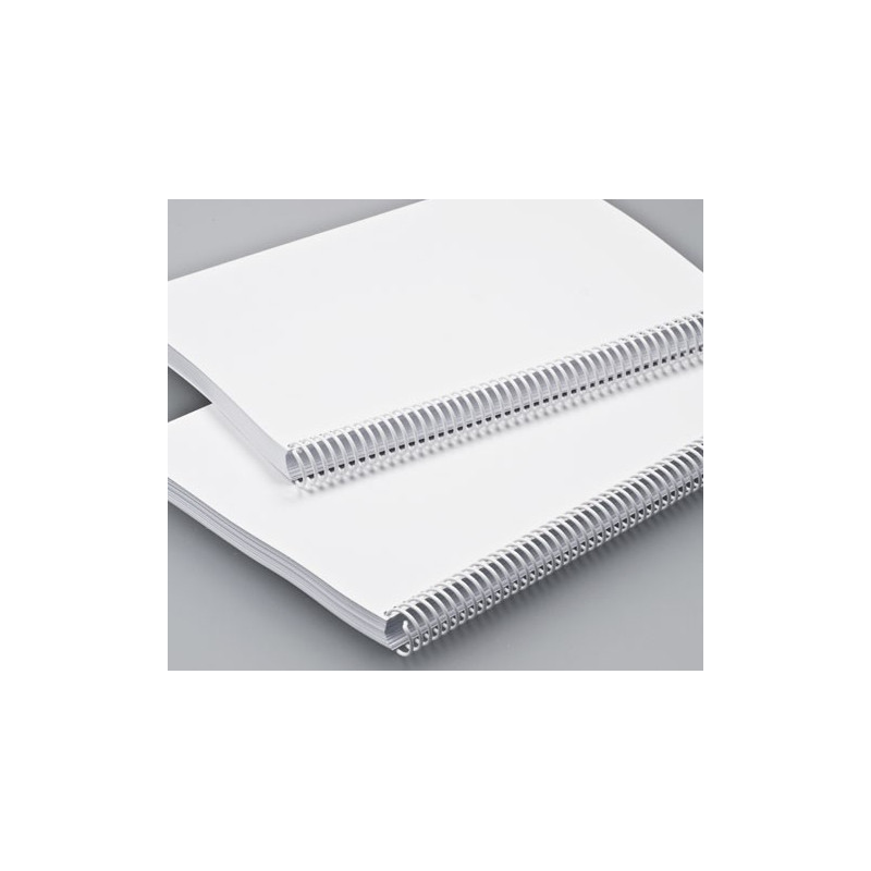 Spirales plastiques hélicoïdales Pas 4:1 / Ø 6mm - BLANC