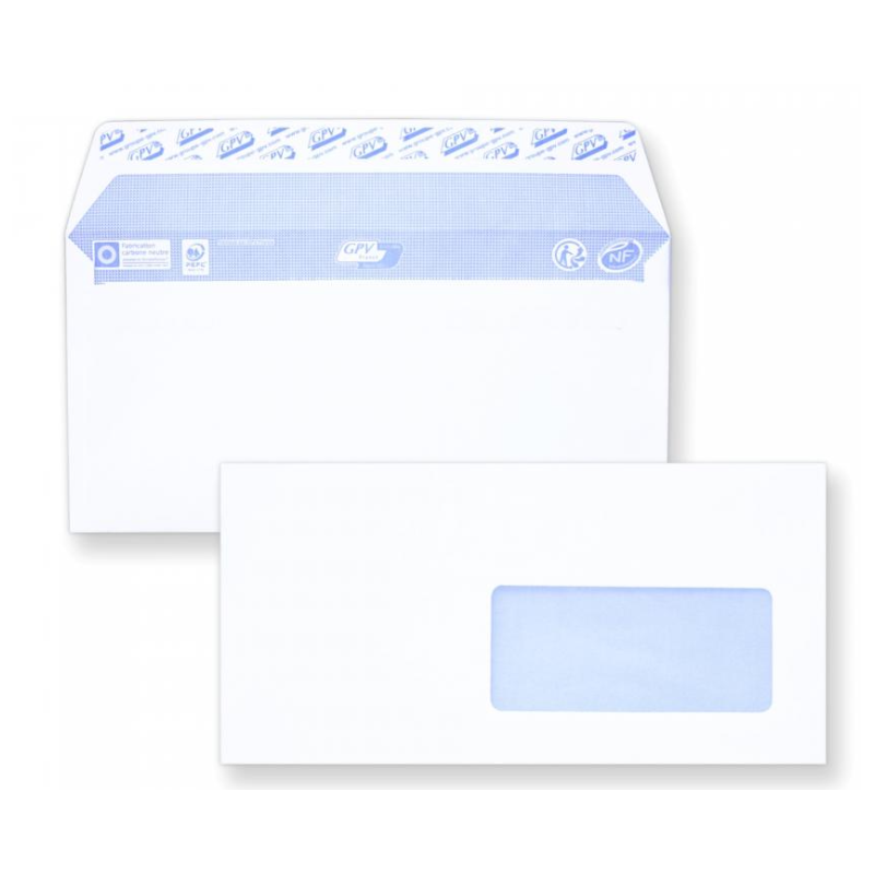 Enveloppes Auto-Adhésives 110 x 220 fenêtre 45 x 100mm