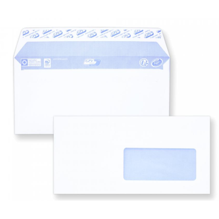 Enveloppes Auto-Adhésives 110 x 220 fenêtre 45 x 100mm