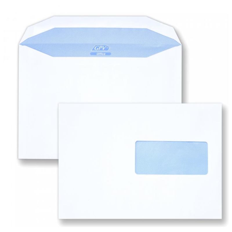 Enveloppes mécanisables 162 x 229 - fenêtre 50 x 100mm 20BD/60BB