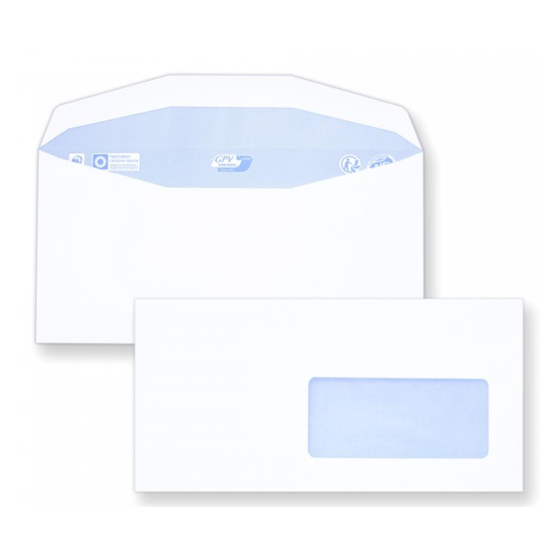 Enveloppes mécanisables inversées 114 x 229 - fenêtre 45 x 100mm 109BD/20BB