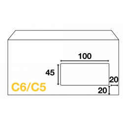 Enveloppes mécanisables inversées 114 x 229 - fenêtre 45 x 100mm 109BD/20BB