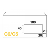 Enveloppes mécanisables inversées 114 x 229 - fenêtre 45 x 100mm 109BD/20BB