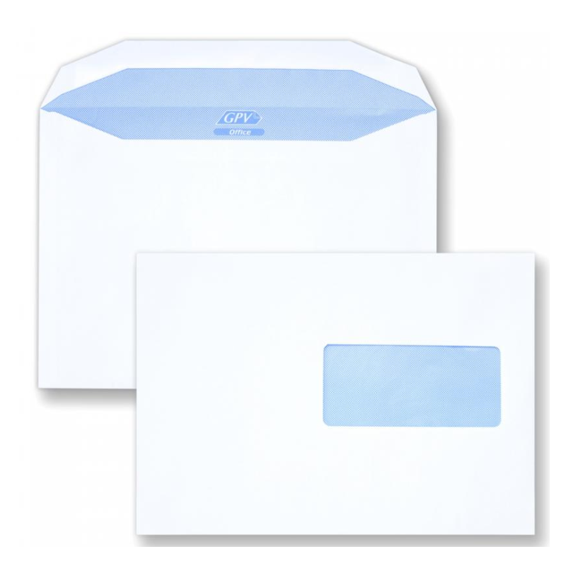 Enveloppes mécanisables 162 x 229 - fenêtre 45 x 100mm 20BD/60BB