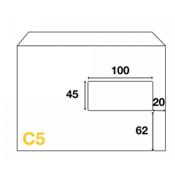 Enveloppes mécanisables 162 x 229 - fenêtre 45 x 100 mm 20BD/20BB