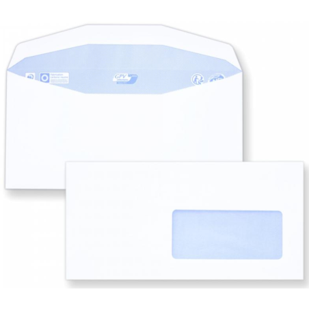 Enveloppes mécanisables 114 x 229 - fenêtre 45 x 100 mm 20BD/20BB
