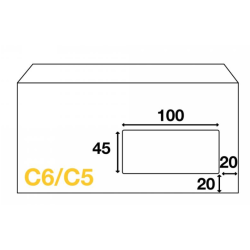 Enveloppes mécanisables 114 x 229 - fenêtre 45 x 100 mm 20BD/20BB