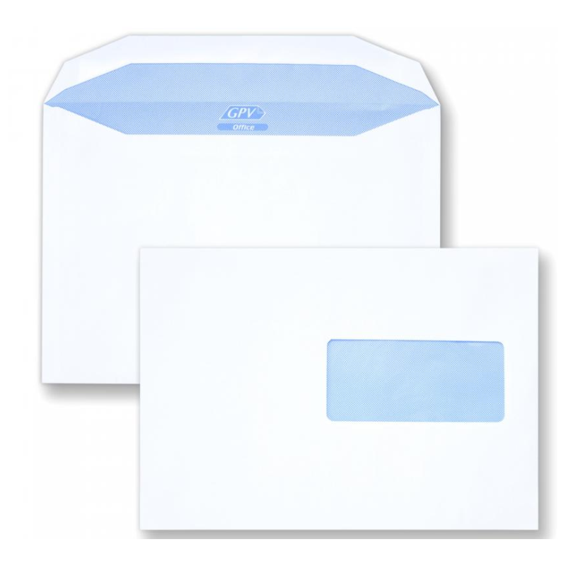 Enveloppes mécanisables 162 x 229 - fenêtre 45 x 100mm 20BD/60BB