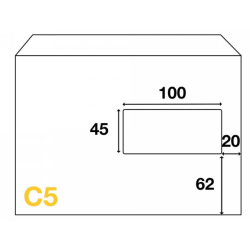 Enveloppes mécanisables 162 x 229 - fenêtre 45 x 100mm 20BD/60BB