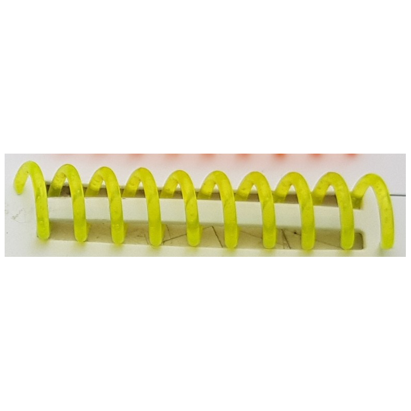 Spirales plastiques hélicoïdales A4 Pas 4:1 / Ø 8mm JAUNE FLUO