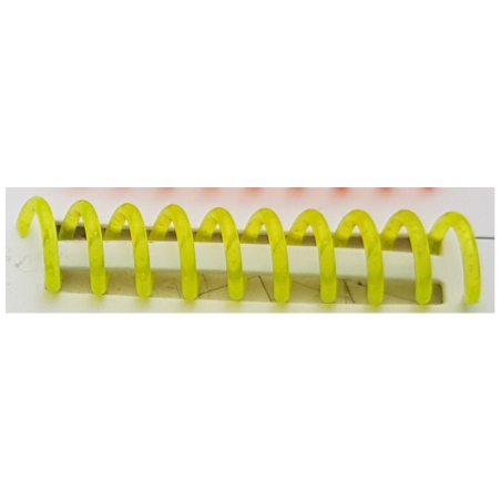 Spirales plastiques hélicoïdales A4 Pas 4:1 / Ø 8mm JAUNE FLUO