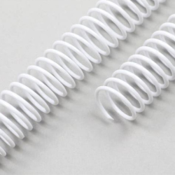 Spirales plastiques hélicoïdales A4 Pas 6mm 4:1 ou 5mm / Ø 25mm BLANC - NOIR - TRANSPARENT
