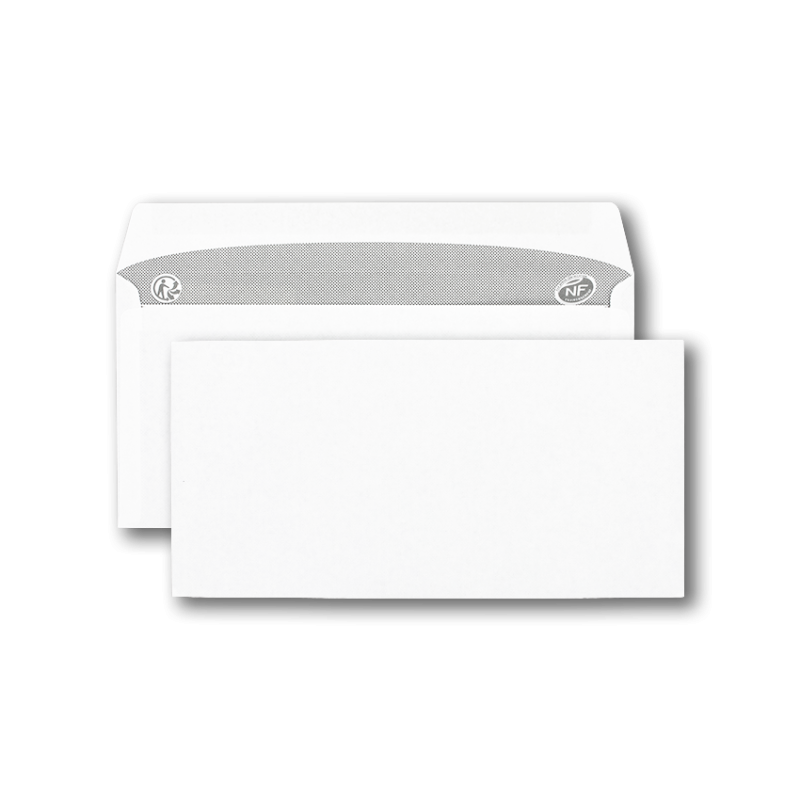 Enveloppes retour blanches 105 x 212 sans fenêtre